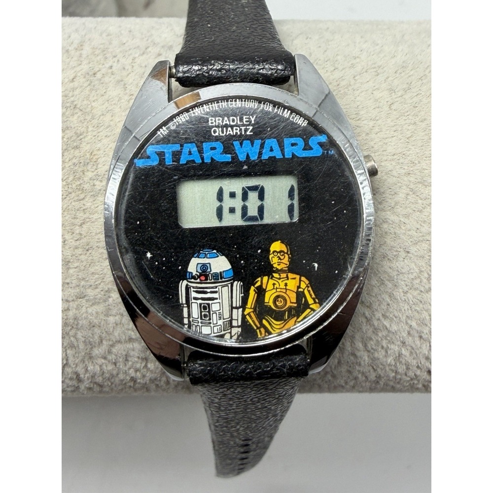 Bradley 1980 Star Wars C3PO R2D2 Kids New Battery Digital Watch 27MM 6"